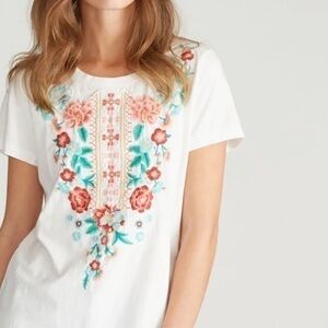 NEW DRIFTWOOD Embroidered Short Sleeve Tee Shirt Top S